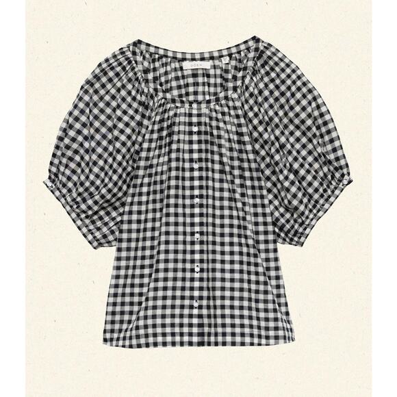 DOEN June Top Noir Greta Gingham - M - Picture 6 of 6
